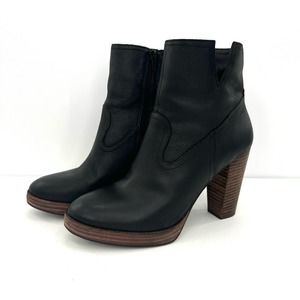 Lucky Brand Quintei Heeled Black Leather Women's Boot